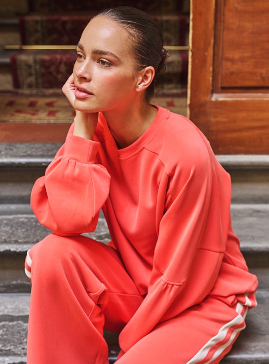 Esqualo Sweater Fancy Sleeve Modal SP26.05000 chili red