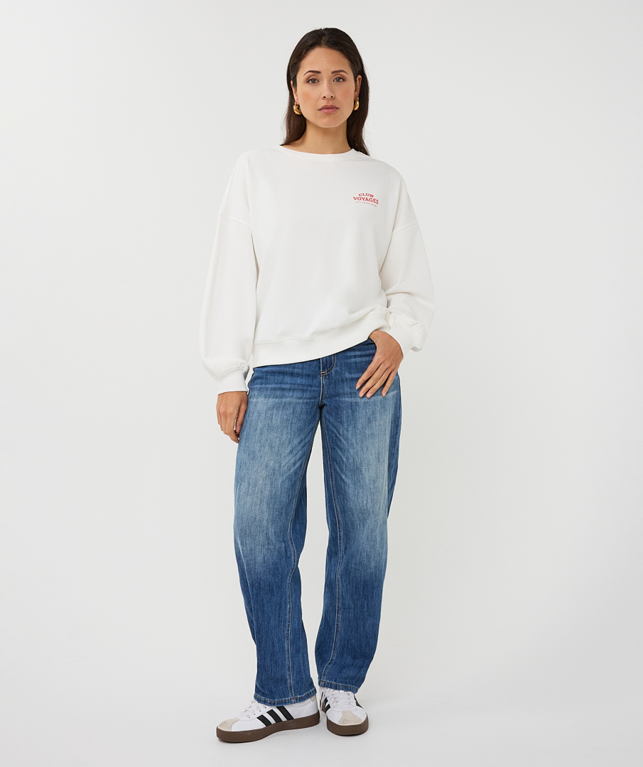 Esqualo Sweater Cities SP26.05019 off white red - Afbeelding 4