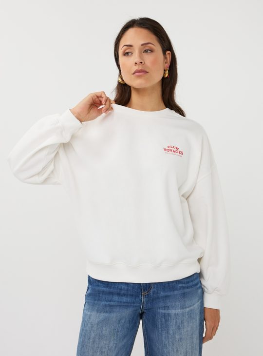 Esqualo Sweater Cities SP26.05019 off white red