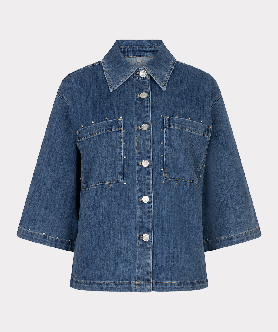 Esqualo Blouse Jeans Short Sleeve Studs SP26.12016 jeans blue - Afbeelding 9