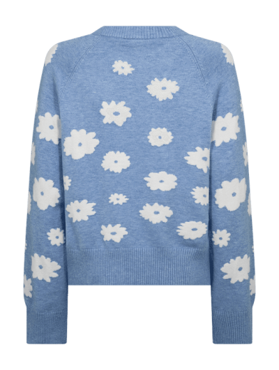 Freequent Alpi Pullover vista blue melange w. star off white