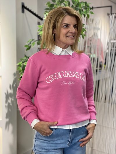 Freequent Kamela Pullover wild orchid w. star off white