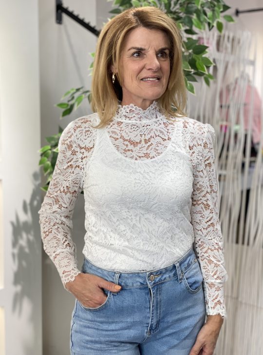 Azzurro Kanten Top 6629 offwhite