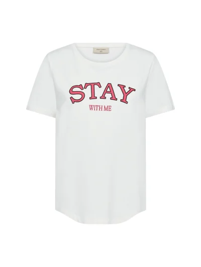 Freequent Fenjal Tee Shirt star off-white w. fuchsia purple