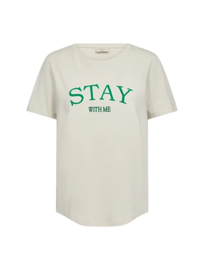 Freequent Fenjal Tee Shirt moonbeam w. bright green