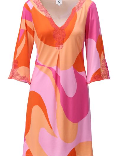K-Design Jurk met Design C309 P101 oranje roze