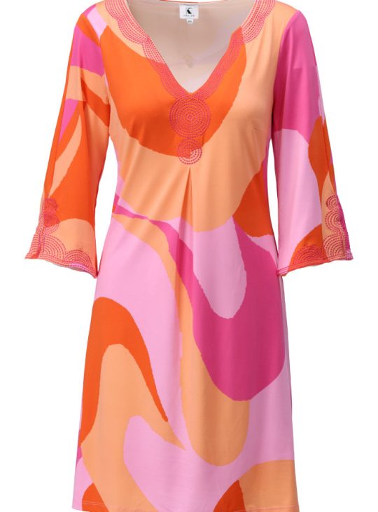 K-Design Jurk met Design C309 P101 oranje roze