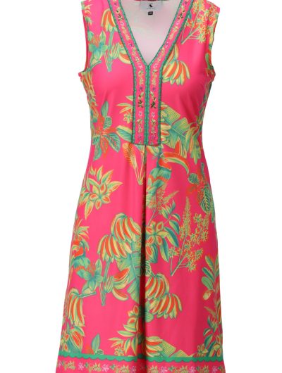 K-Design Mouwloze Jurk met Design C400 P132 rood