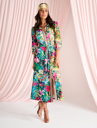 K-Design Maxi Jurk met Design C410 P135 multicolor