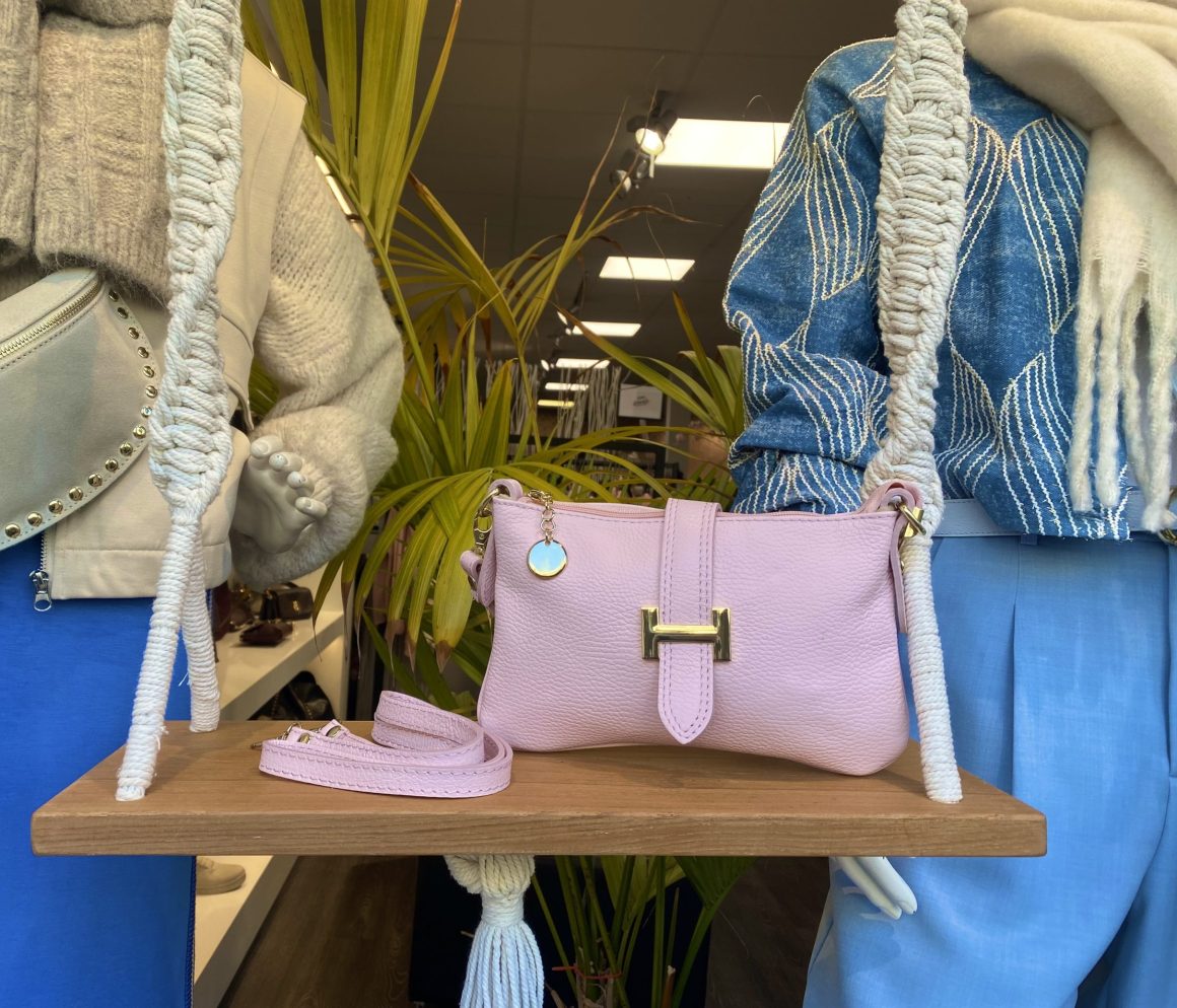 Hayley Crossbody Tas Leer Pastel Roze T336