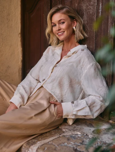 Nukus Adora Blouse Embroidery off white