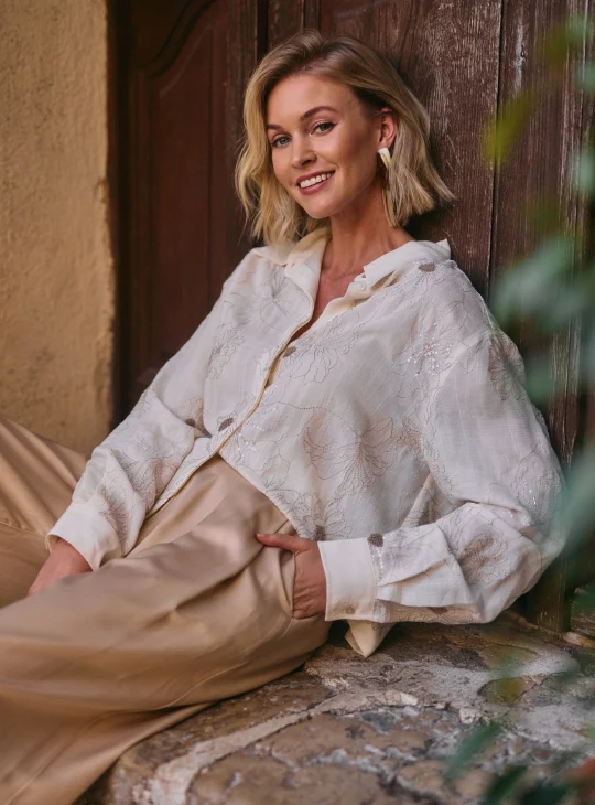 Nukus Adora Blouse Embroidery off white